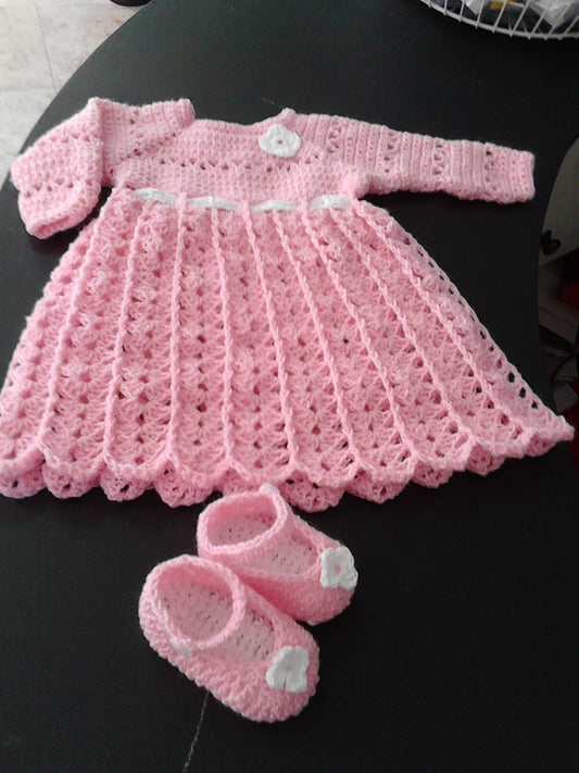 Vestido de Bebé em Lã com Mangas Compridas